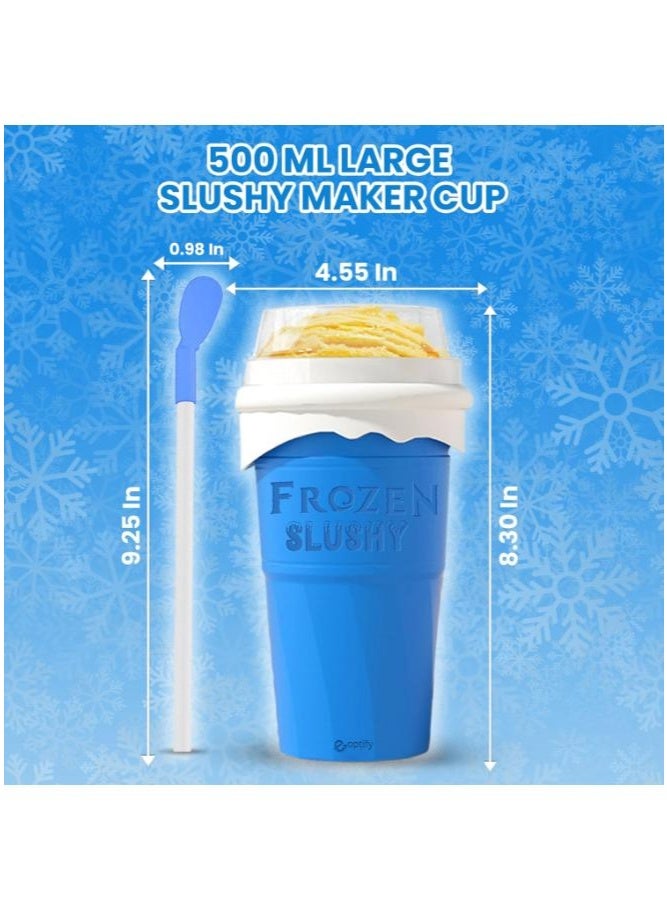 Eoptify أكواب السلاش، صانعي السموذي المجمد السريع السحري، كوب السلاش المنزلي، أكواب صانعة السلاش المحمولة للعصائر، الحليب والآيس كريم، كوب سيليكا مزدوج الطبقة مع أغطية وقشة - Image 2